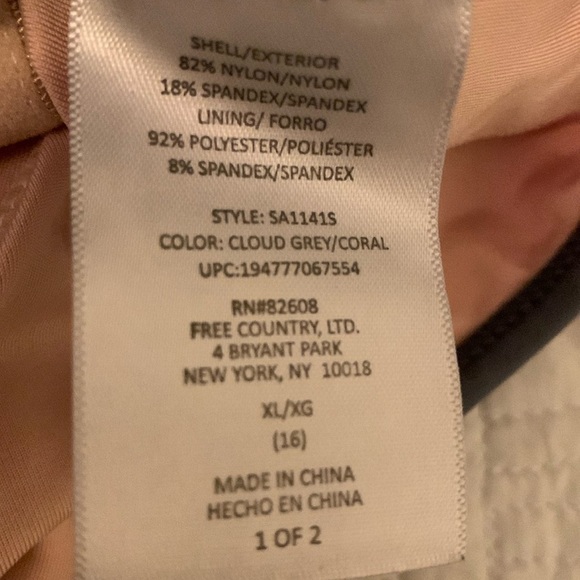 Free Country Orange & Gray Bathing Suit Top Size XL - Picture 8 of 8